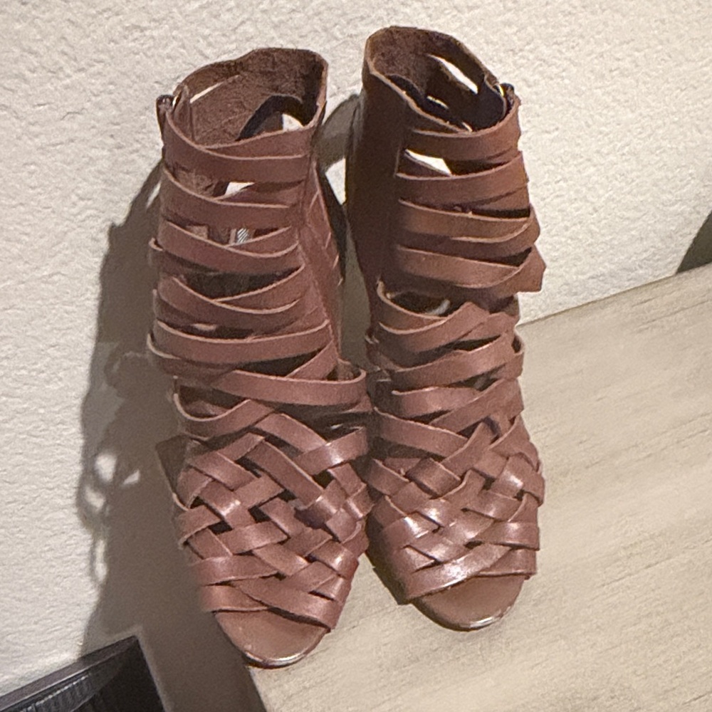 Trouve Brown Strappy Heels